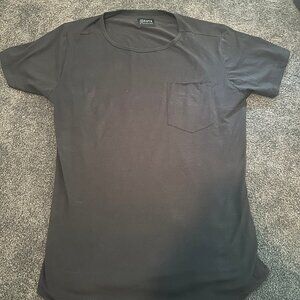 Black CUTS Elongated Hem T-Shirt